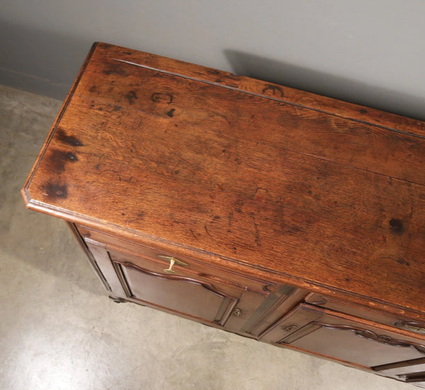 Large Antique French Provincial Three Door Sideboard/Buffet in Solid Oak Wood