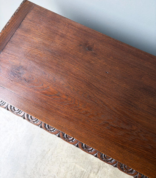 Antique French Renaissance Chest/Trunk/Sideboard Solid Oak w/Detailed Carvings