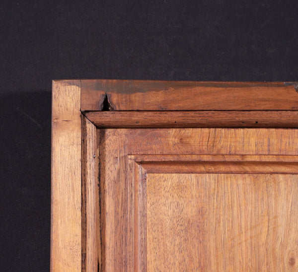 Antique French Solid Walnut Wood Highly Carved Panel w/Woman Feeding Chickens