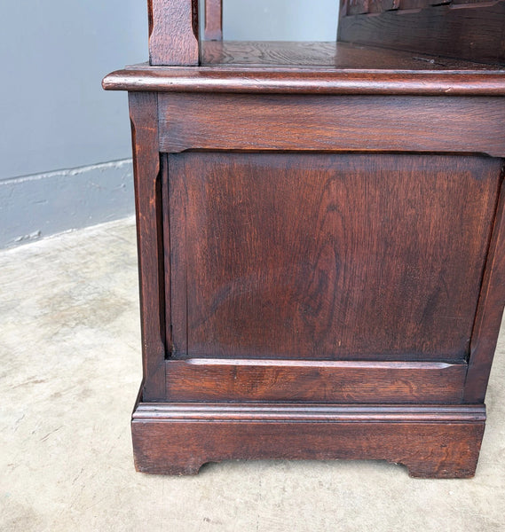 Antique French Gothic Revival Oak Wood Bench/Settee/Chair Highly Carved