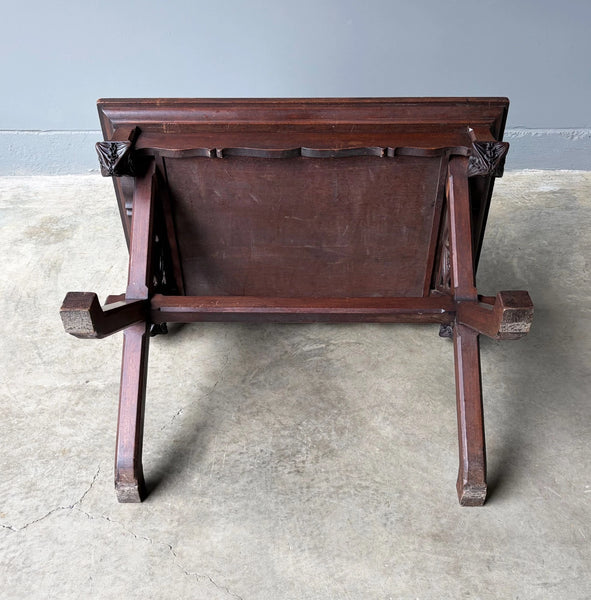 Antique French Gothic Desk/Library Table in Chestnut/Walnut Wood with Drawer
