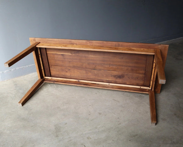 Antique French Dining Table/Farm Table/Desk in Solid Chestnut Wood and Oak