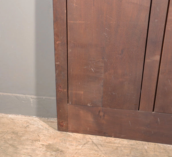 Antique French Neo Gothic Queen Sized Headboard in Solid Chestnut Wood