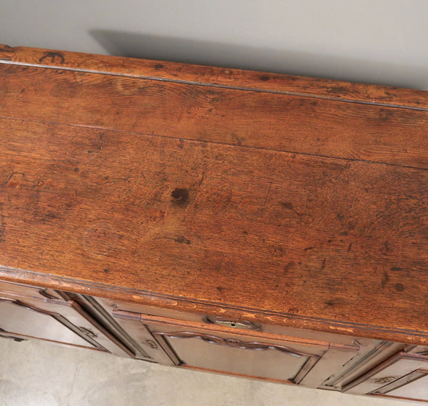 Large Antique French Provincial Three Door Sideboard/Buffet in Solid Oak Wood