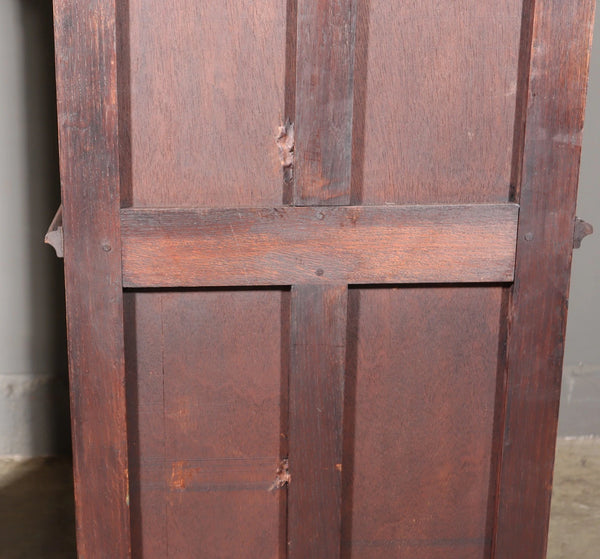 50" Tall Pair of Vintage French Solid Oak Wood Highly Carved Gothic Cabinets