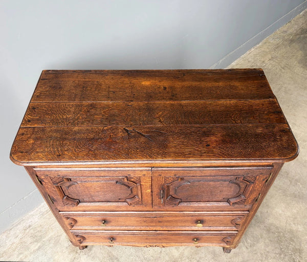 Antique French Louis XV Oak Dresser/Commode/Chest of Drawers Highly Carved