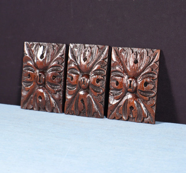 Set of 4" French Antique Highly Carved Corbels/Trim/Brackets Solid Oak Wood