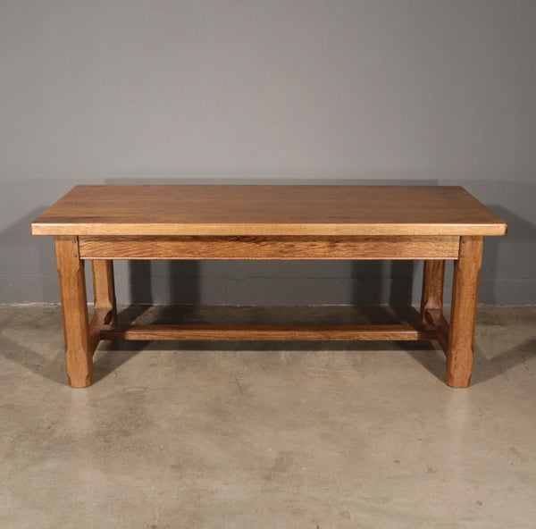 Vintage French Farm Trestle Table/Dining Table/Desk with Drawer in Hardwood