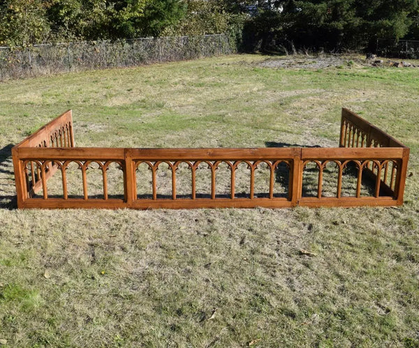 Large Antique French Gothic Solid Oak Wood Railing/Paneling/ Wainscoting