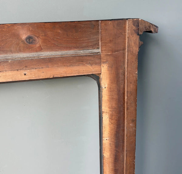 54" Tall French Antique Gothic Fireplace Mantel in Solid & Veneered Walnut