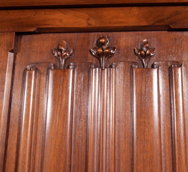 88" Wide Antique French Panel/King Size Headboard in Solid Walnut w/Knight