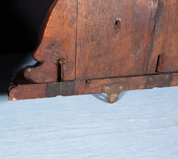 Pair of Large French Antique Lion Wall Sconces/Shelves in Solid Oak and Chestnut