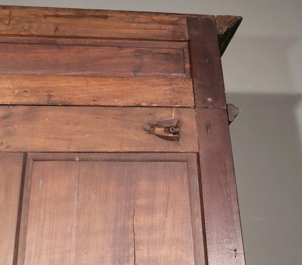91" Tall French Antique Breton Armoire/Cabinet in Solid Chestnut Highly Carved