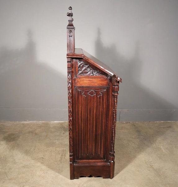 Antique French Solid Walnut Wood Church Prie Dieu/Prayer Cabinet/Altar Christian