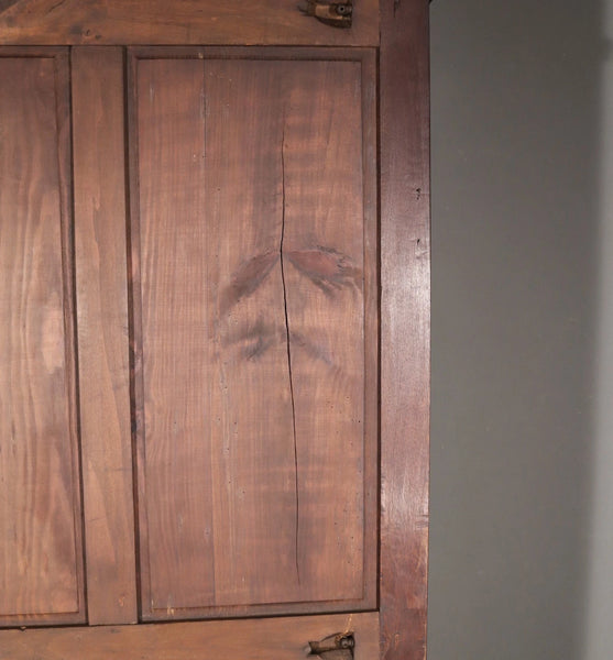 91" Tall French Antique Breton Armoire/Cabinet in Solid Chestnut Highly Carved