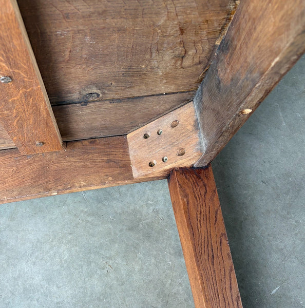 Rustic French Dining Table/Farm Work Table/Desk in Solid Oak and Chestnut Wood