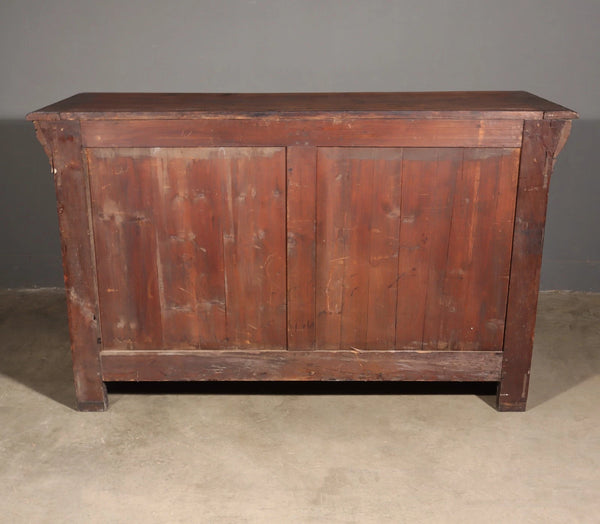 1700's Antique French Renaissance Sideboard in Solid Wood Oak Highly Carved