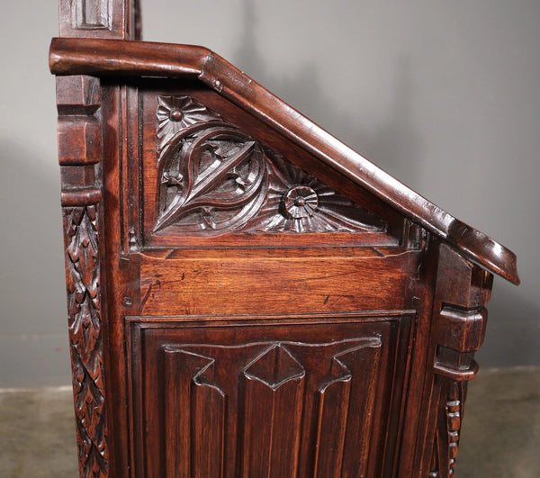 Antique French Solid Walnut Wood Church Prie Dieu/Prayer Cabinet/Altar Christian