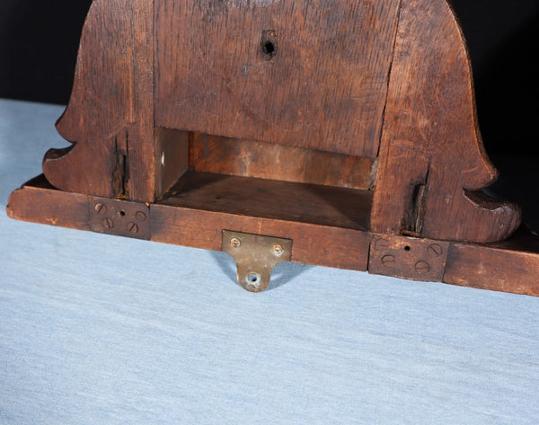 Pair of Large French Antique Lion Wall Sconces/Shelves in Solid Oak and Chestnut