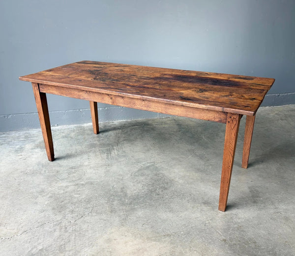 Rustic French Dining Table/Farm Work Table/Desk in Solid Oak and Chestnut Wood