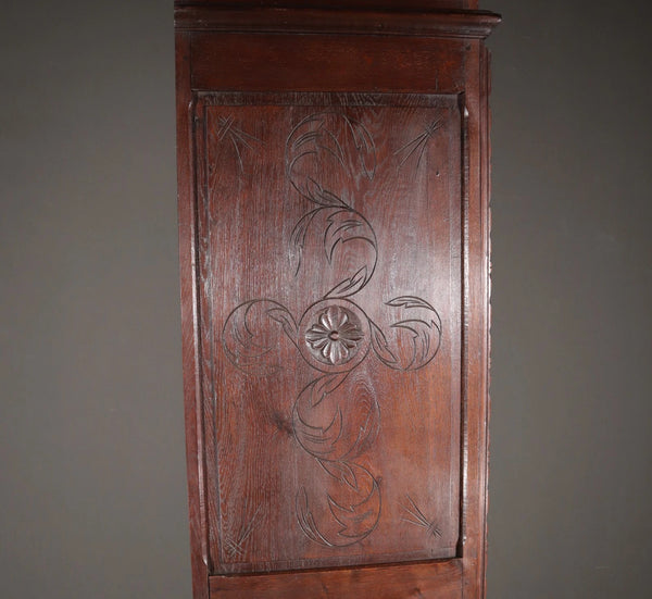 91" Tall French Antique Breton Armoire/Cabinet in Solid Chestnut Highly Carved