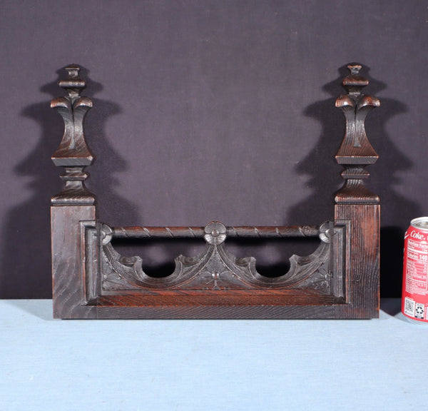 15" Wide French Antique Crest/Pediment/Crown in Solid Chestnut Wood