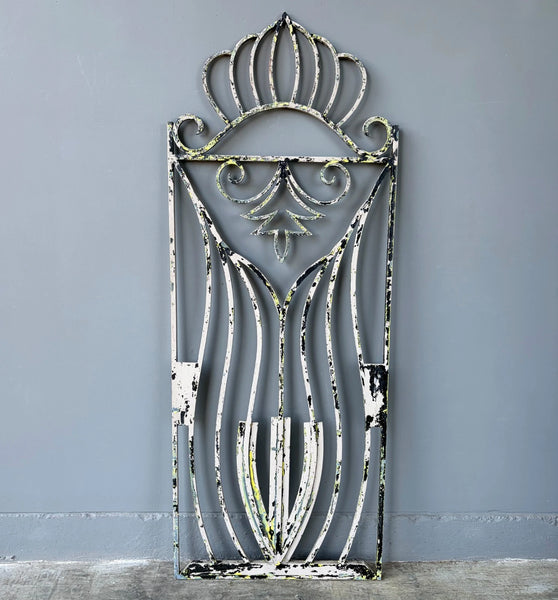 69" Tall Large French Vintage Iron Gate/Window Grille Panel Salvage