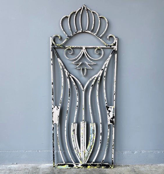 69" Tall Large French Vintage Iron Gate/Window Grille Panel Salvage