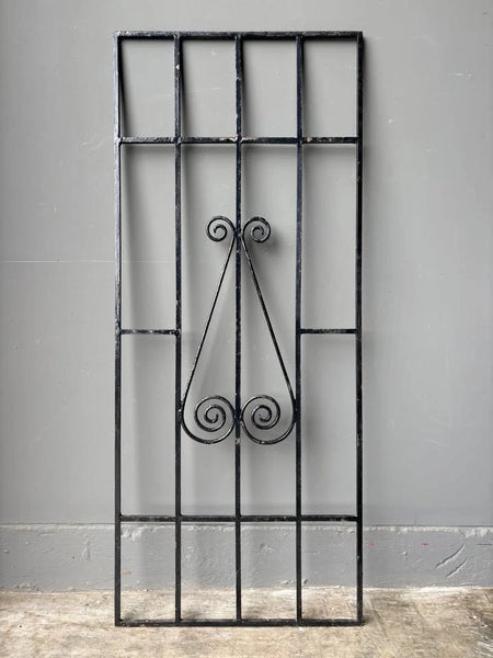 59" Tall Large French Vintage Wrought Iron Gate/Window Grille Panel Salvage
