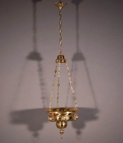 Vintage French Bronze Sanctuary/Pendant Chandelier/Incense Burner with Angels