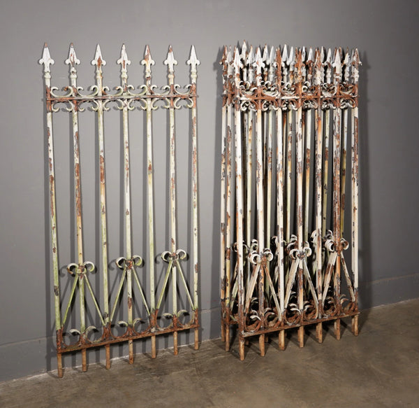 15 Feet of 62" Tall French Antique Iron Decorative Panels/Fence Salvage