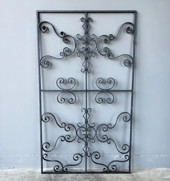 67" Tall Vintage French Iron Decorative Window Panel/Fence/Gate Panel