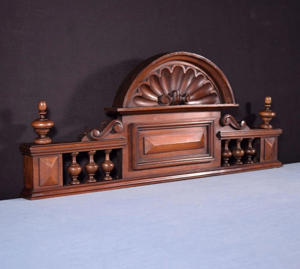 29" French Antique Crest/Pediment/Crown in Carved Walnut and Rosewood