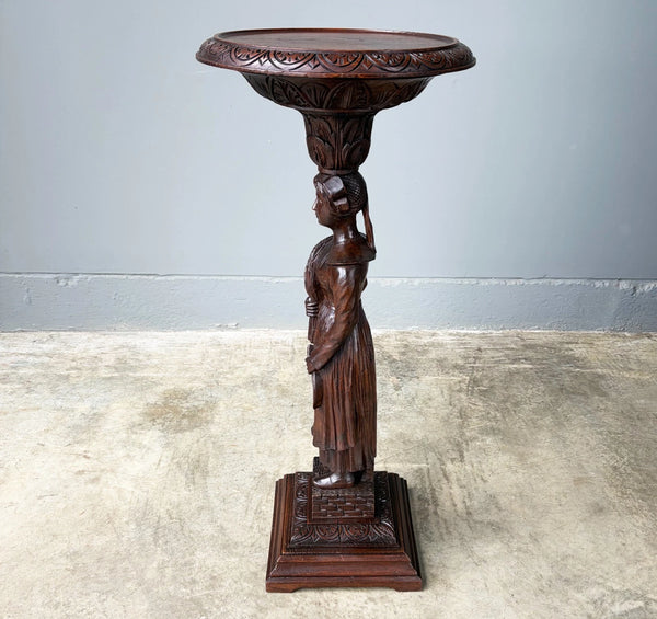 Antique French Breton Display Pedestal/Plant Stand or Pillar/Column in Chestnut