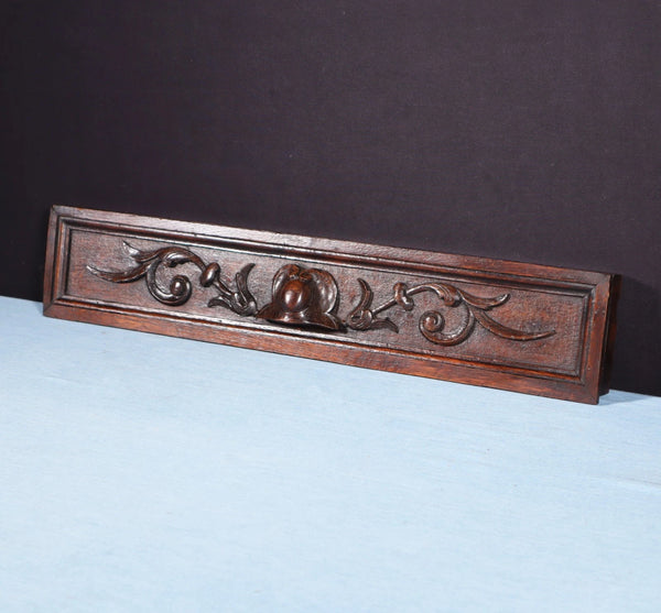 21" Wide Antique Carved Drawer Panel/Trim in Solid Oak Wood