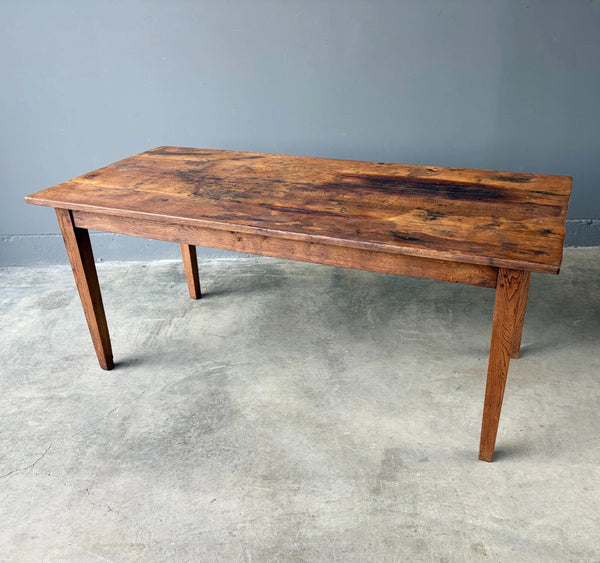 Rustic French Dining Table/Farm Work Table/Desk in Solid Oak and Chestnut Wood