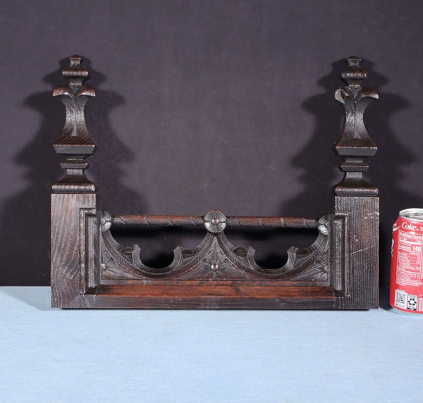 15" Wide French Antique Crest/Pediment/Crown in Solid Chestnut Wood