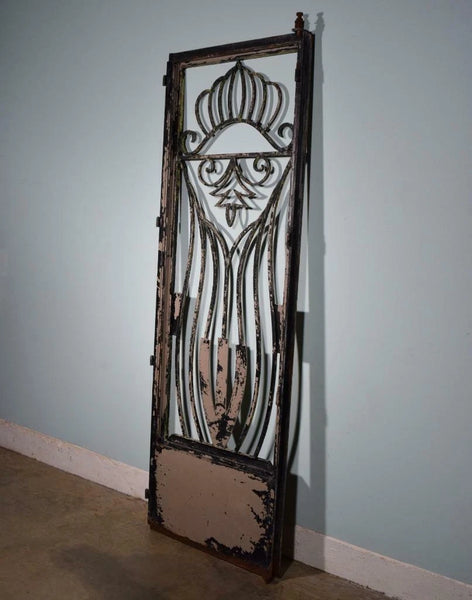 88" Tall Large Vintage European Art Deco Iron Door Panel Salvage Garden