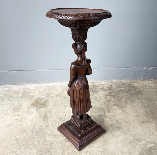 Antique French Breton Display Pedestal/Plant Stand or Pillar/Column in Chestnut