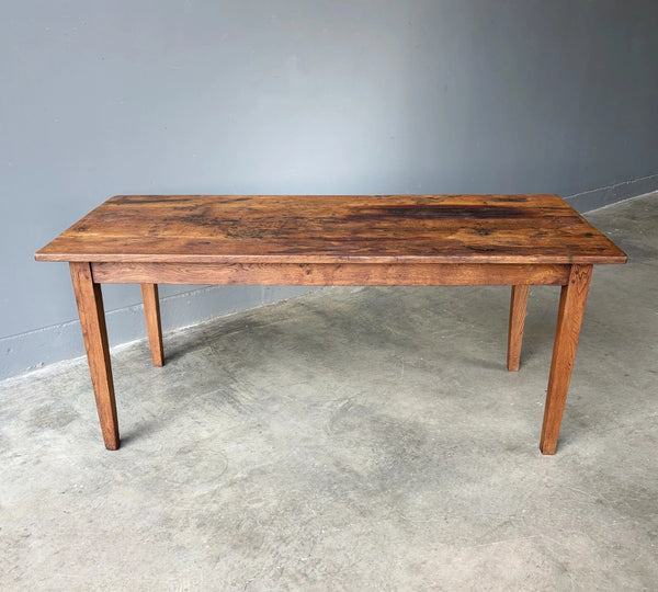 Rustic French Dining Table/Farm Work Table/Desk in Solid Oak and Chestnut Wood