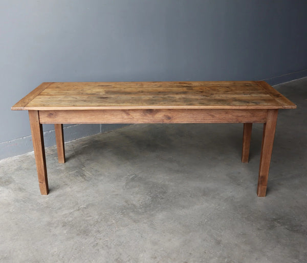 Antique French Dining Table/Farm Table/Desk in Solid Chestnut Wood and Oak