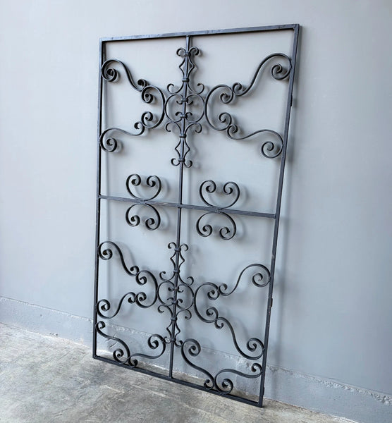 67" Tall Vintage French Iron Decorative Window Panel/Fence/Gate Panel