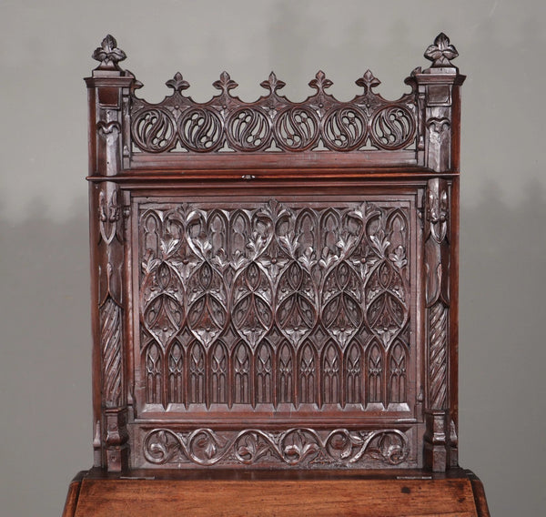 Antique French Solid Walnut Wood Church Prie Dieu/Prayer Cabinet/Altar/Kneeler