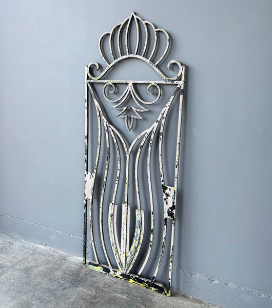 69" Tall Large French Vintage Iron Gate/Window Grille Panel Salvage