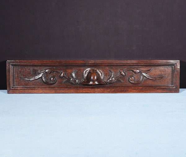 21" Wide Antique Carved Drawer Panel/Trim in Solid Oak Wood