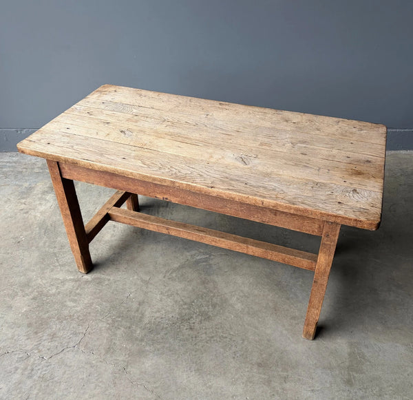 Antique French Rustic Farm Table/Desk in Solid Chestnut Wood