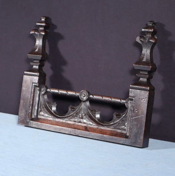 15" Wide French Antique Crest/Pediment/Crown in Solid Chestnut Wood