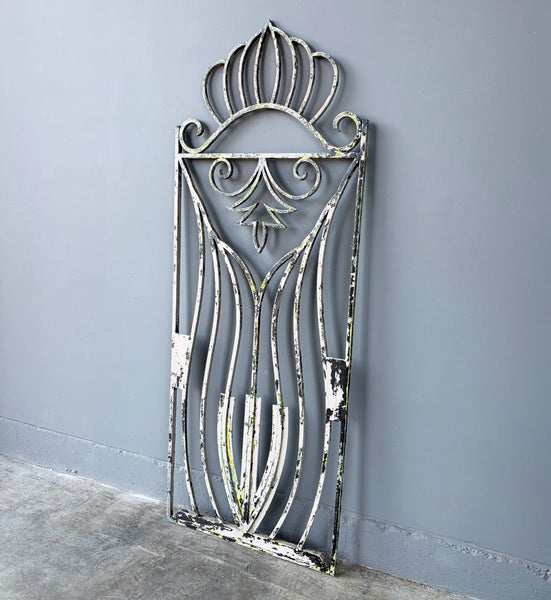 69" Tall Large French Vintage Iron Gate/Window Grille Panel Salvage