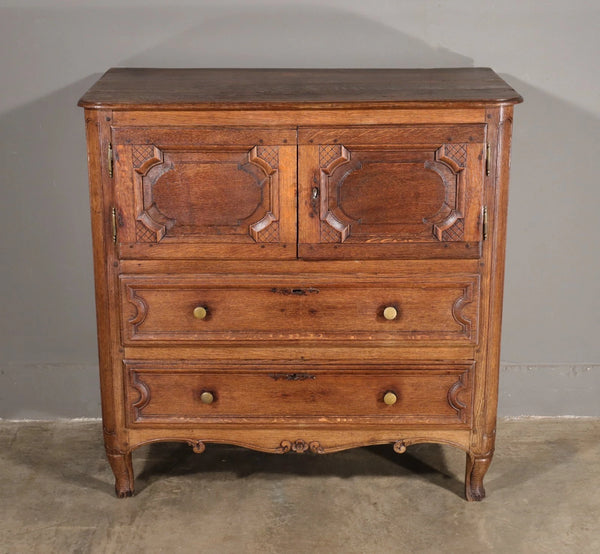 Antique French Louis XV Oak Dresser/Commode/Chest of Drawers Highly Carved