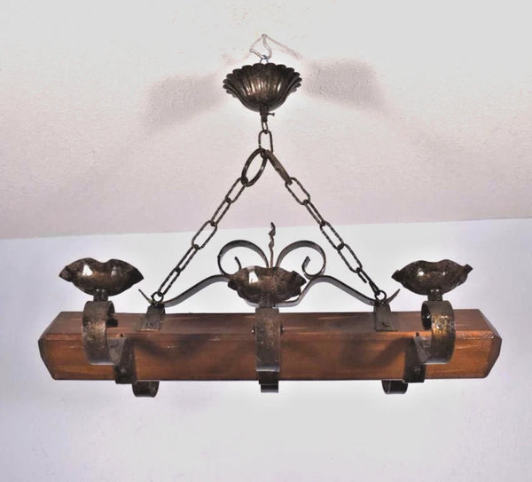 Vintage French Castle Chandelier Hanging Lamp